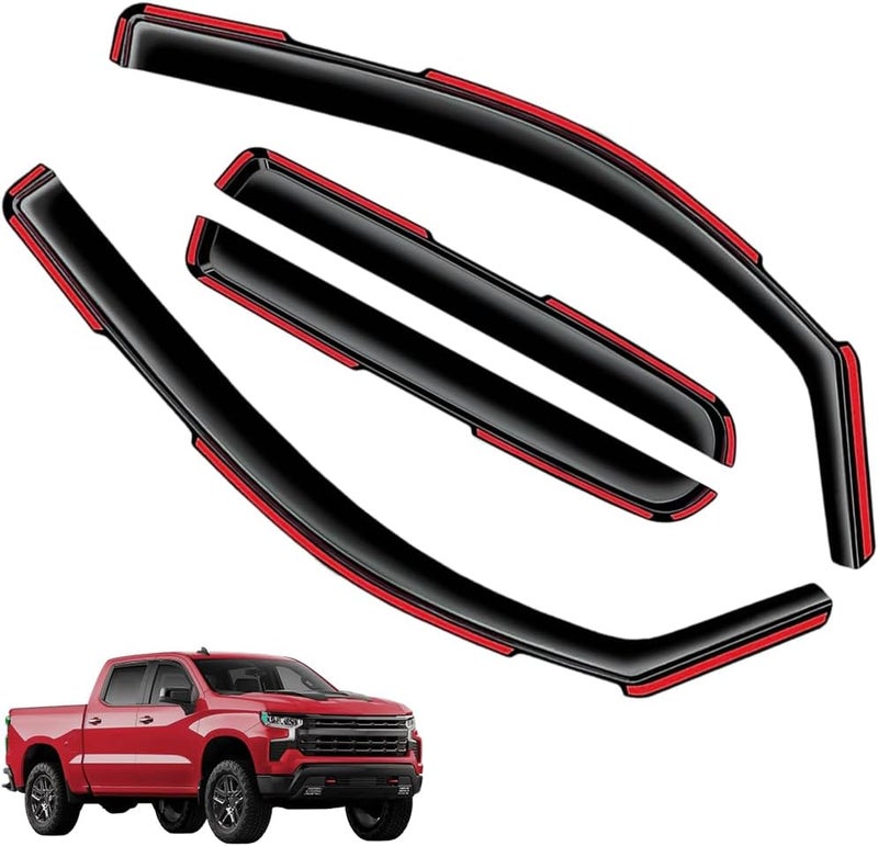 LONGKEES in-Channel Window Visors Rain Guards FIT (2023-2025) – 4-Piece in-Channel Dark-Smoke Polycarbonate Vent Deflectors - Image 1